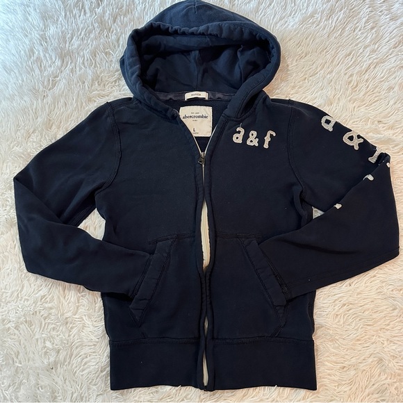 Abercrombie & Fitch Kids Dark Blue Zip-Up Hoodie - Picture 5 of 12